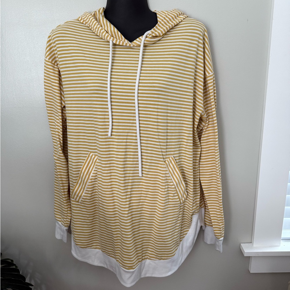 Striped Yellow and White Hoodie